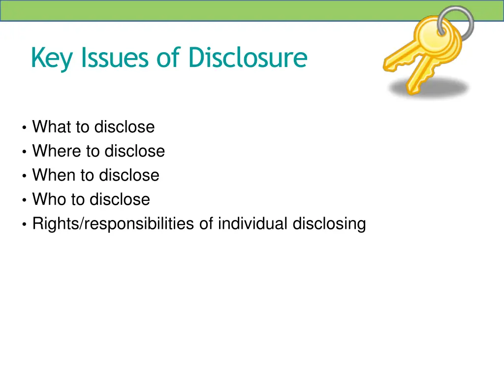 key issues of disclosure