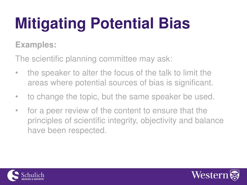 mitigating potential bias