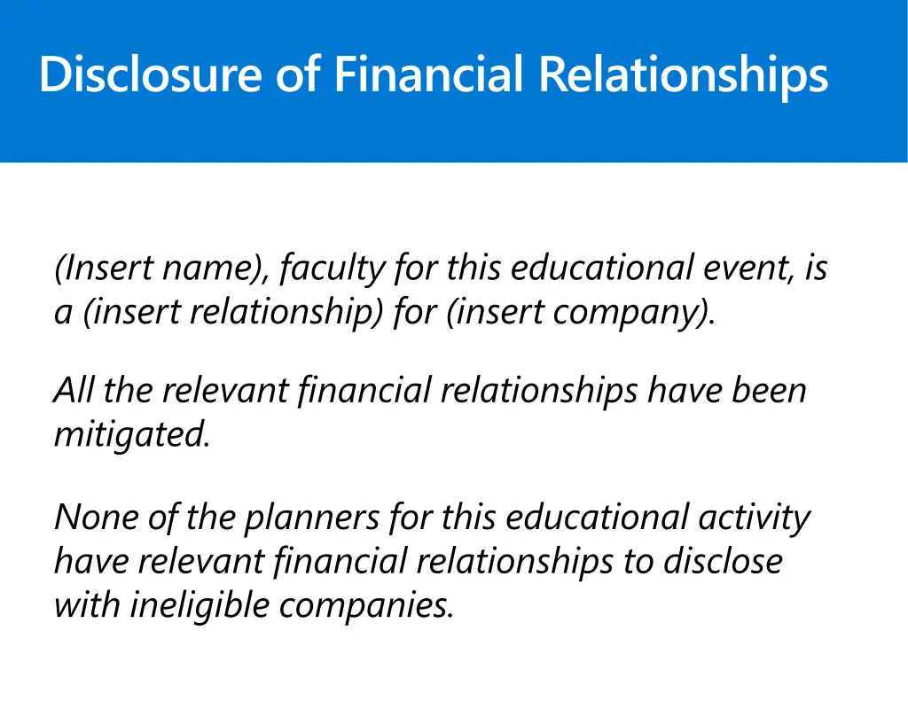 disclosure of financial relationships 2