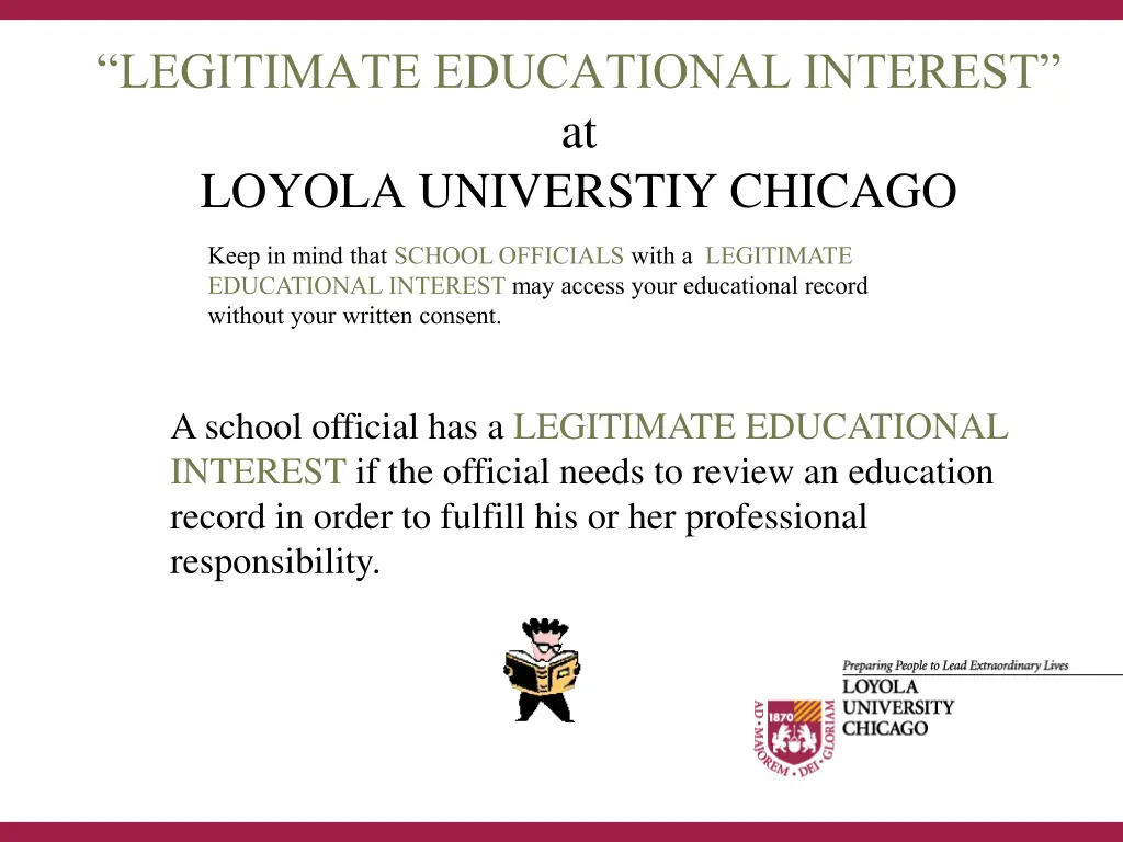 legitimate educational interest at loyola