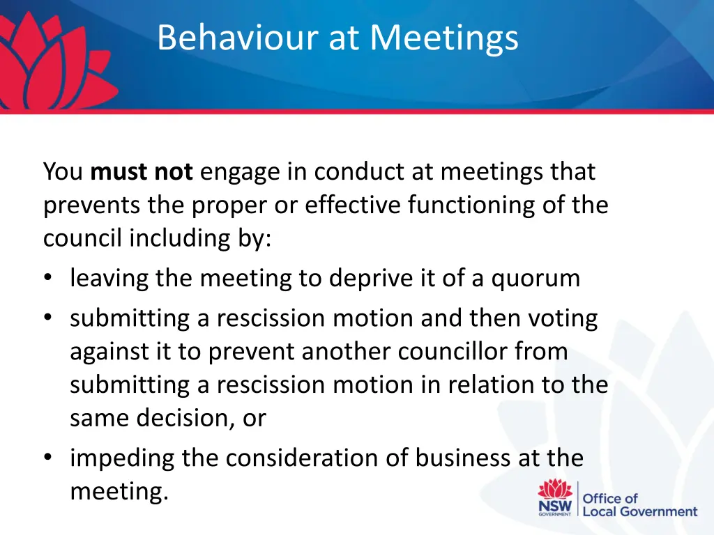 behaviour at meetings 3