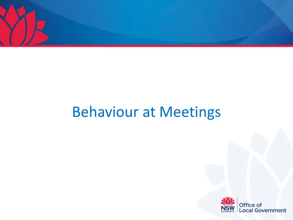 behaviour at meetings