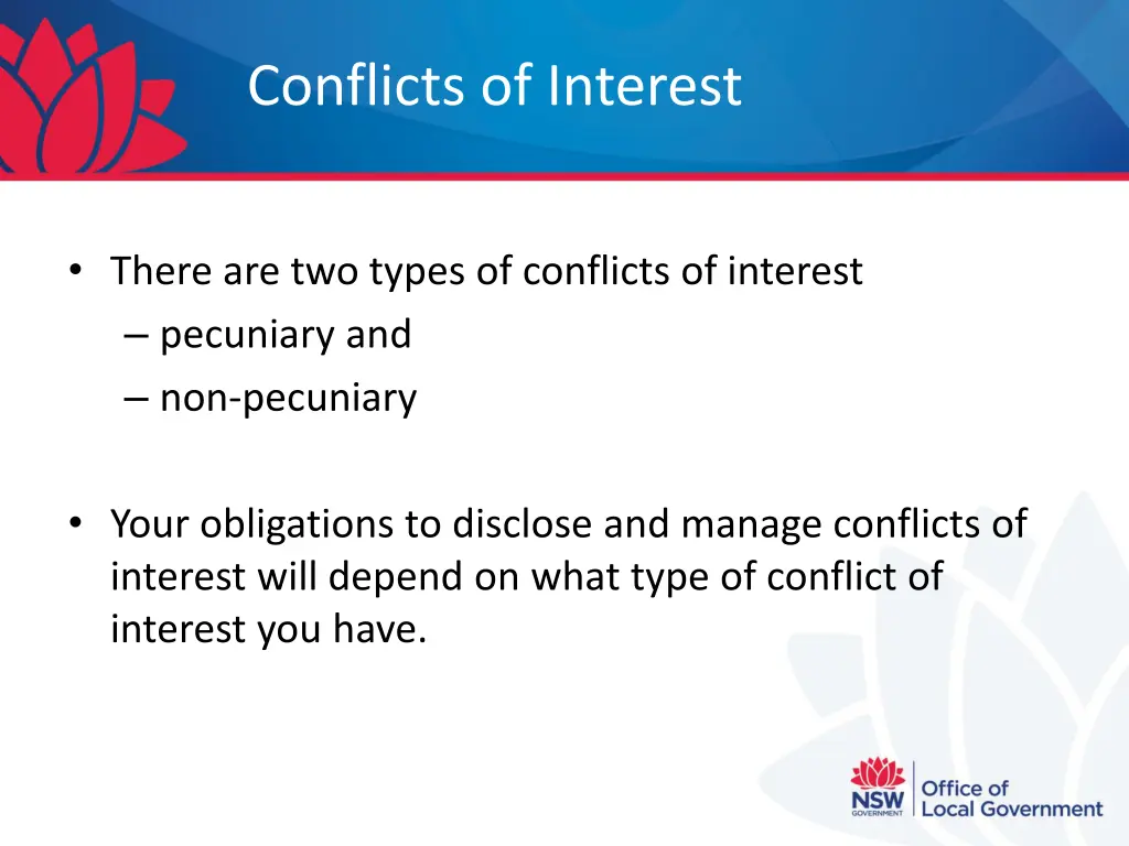 conflicts of interest 1