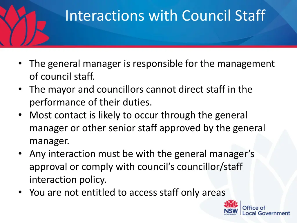 interactions with council staff 1