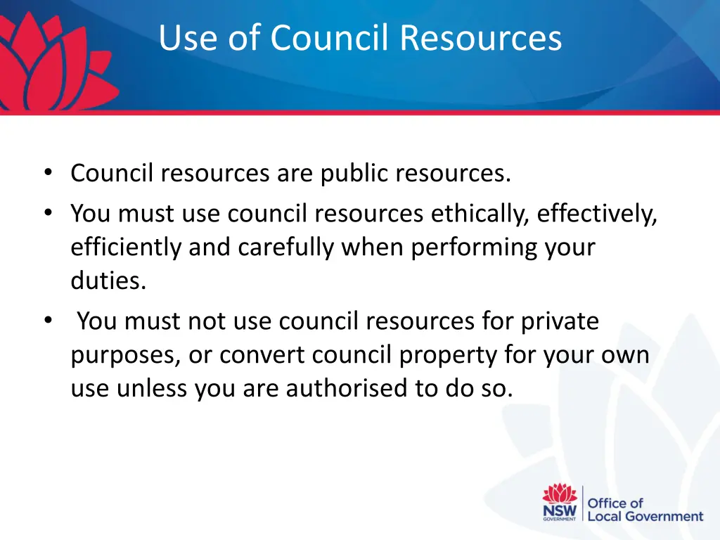 use of council resources 1