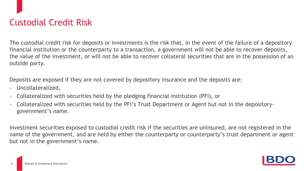 custodial credit risk