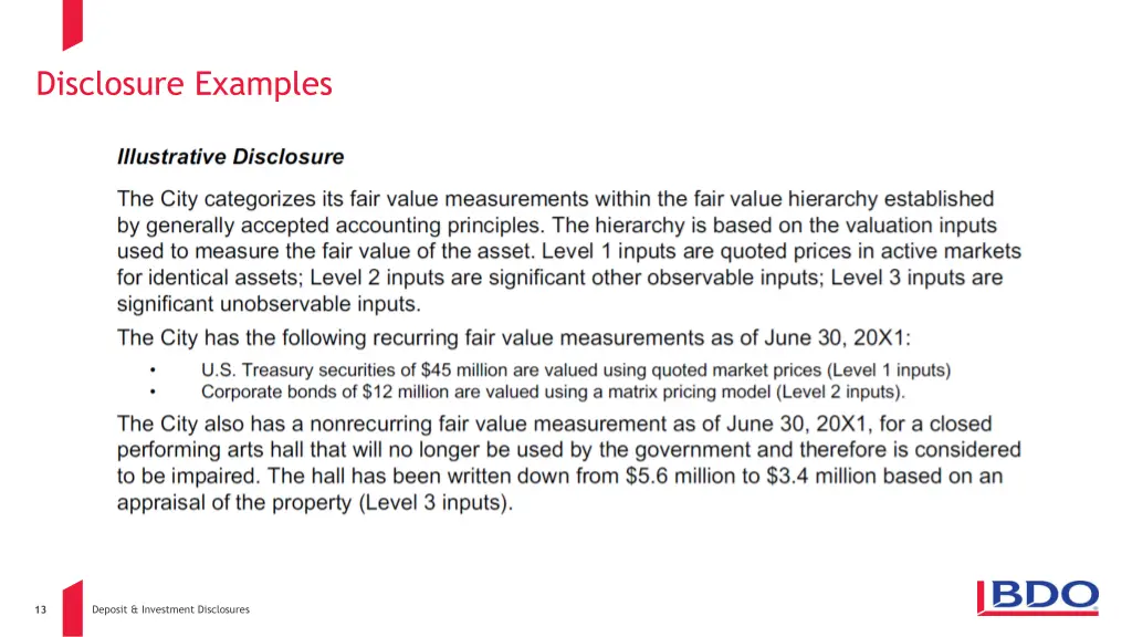 disclosure examples