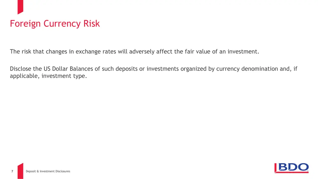 foreign currency risk