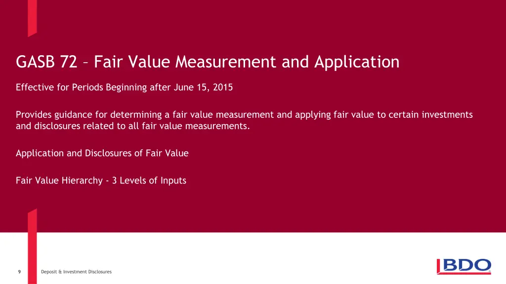 gasb 72 fair value measurement and application