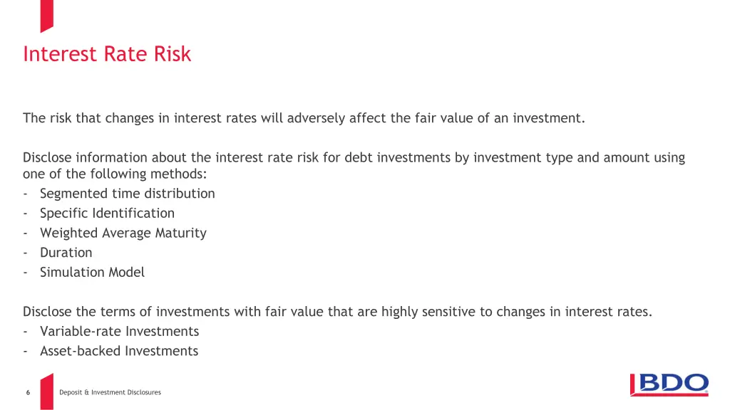 interest rate risk