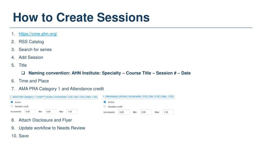 how to create sessions