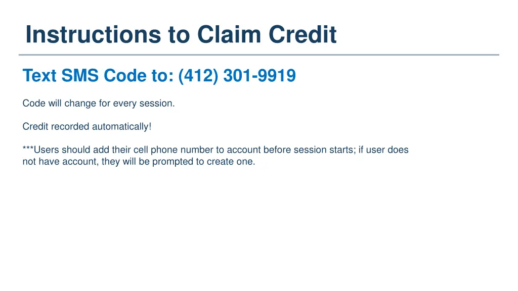 instructions to claim credit