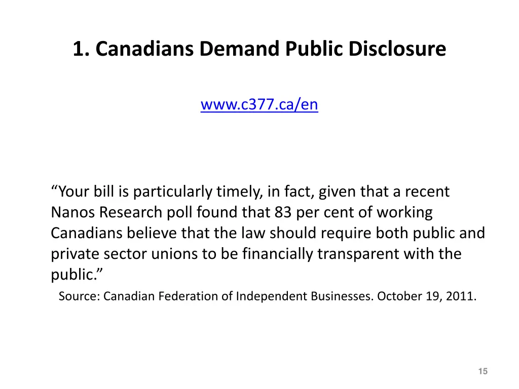 1 canadians demand public disclosure 1