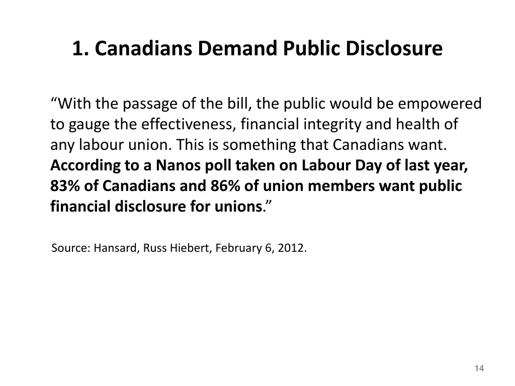 1 canadians demand public disclosure