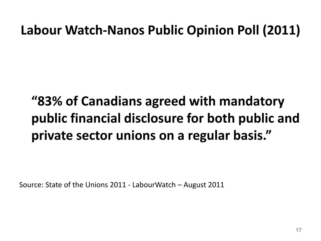 labour watch nanos public opinion poll 2011