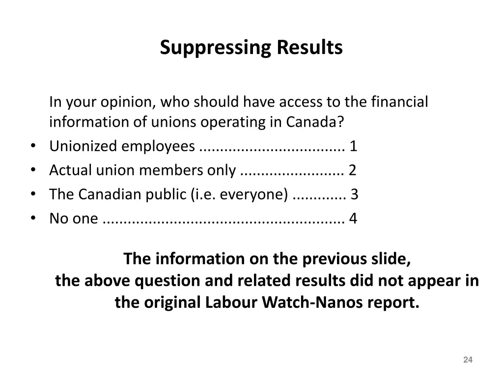 suppressing results 2