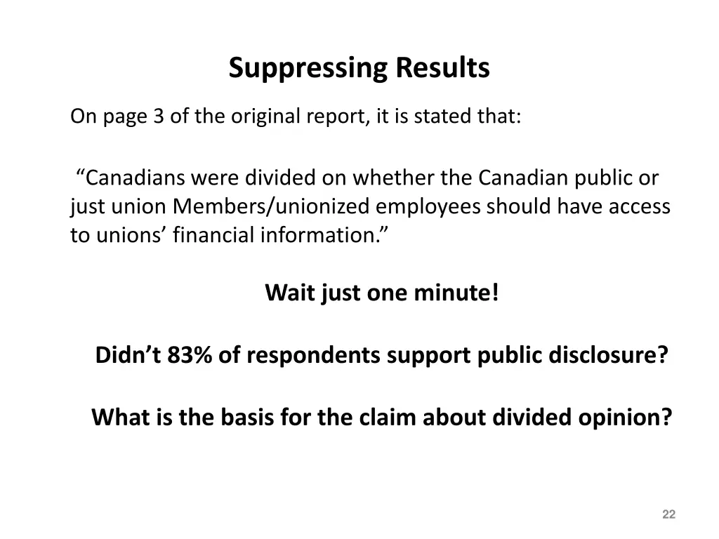 suppressing results