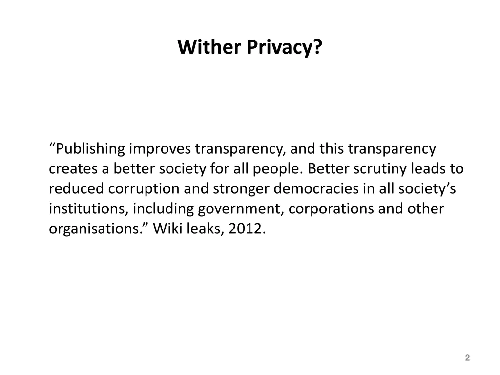 wither privacy