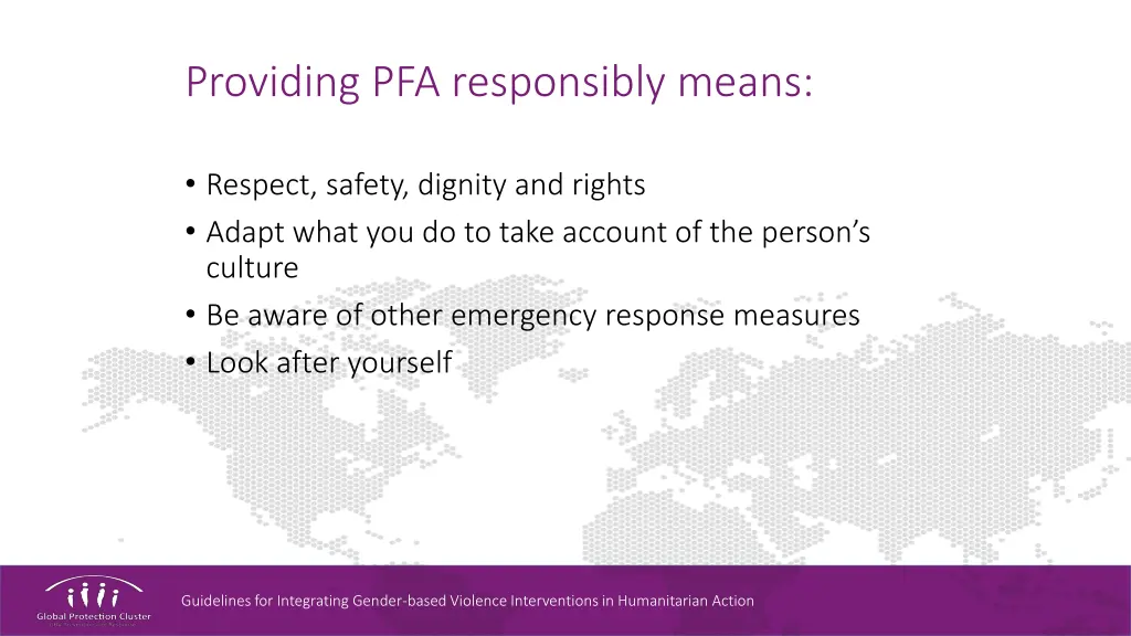 providing pfa responsibly means