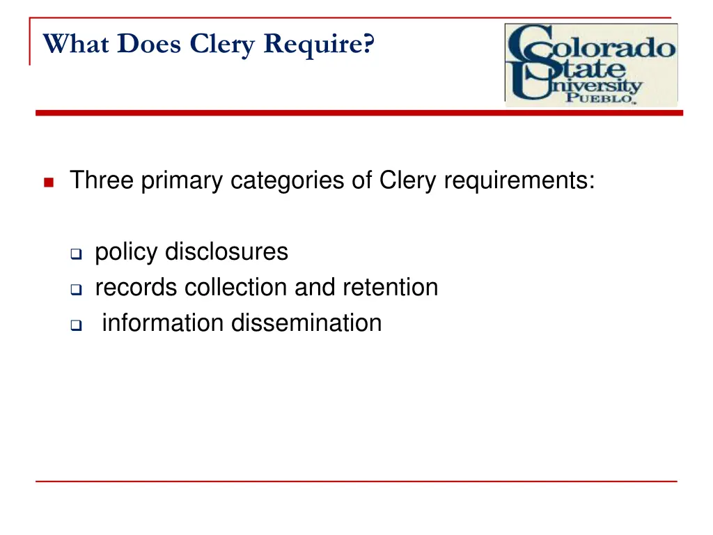 what does clery require