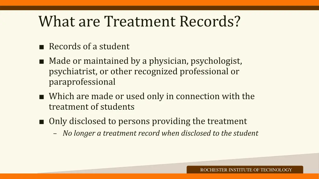 what are treatment records