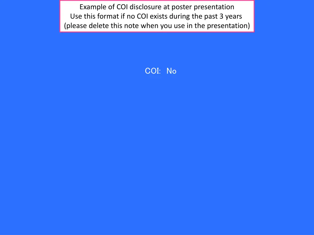 example of coi disclosure at poster presentation