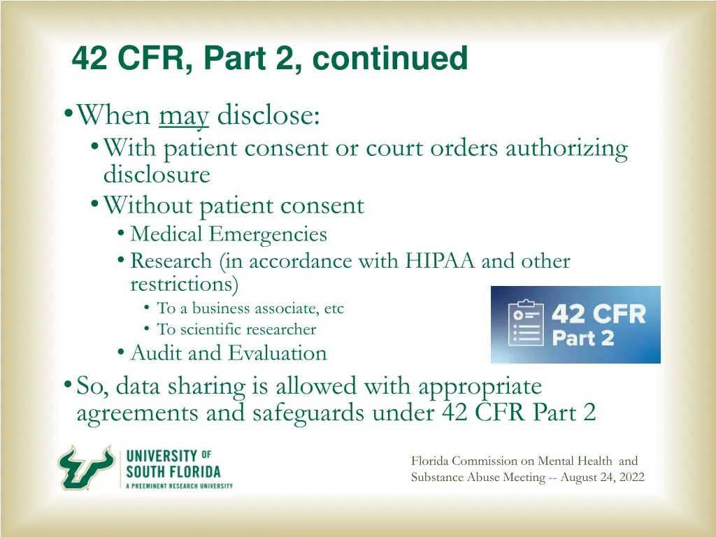 42 cfr part 2 continued