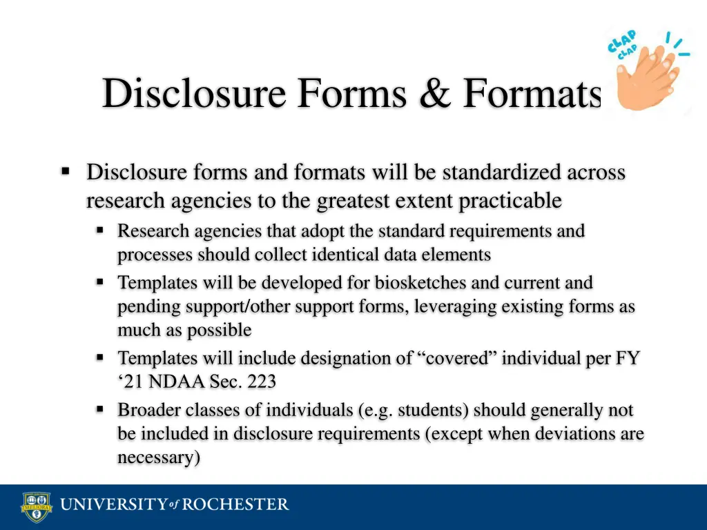 disclosure forms formats