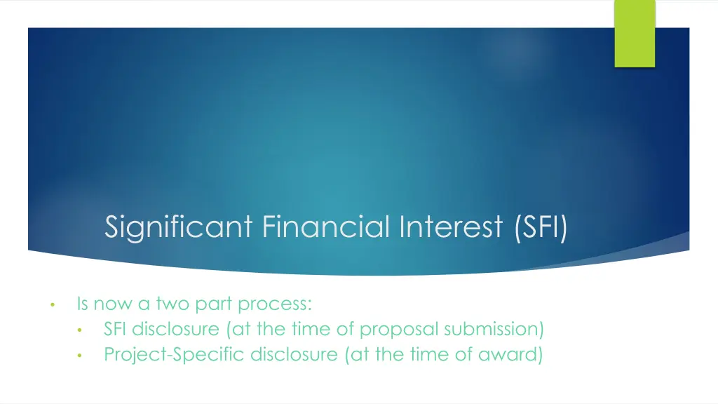 significant financial interest sfi