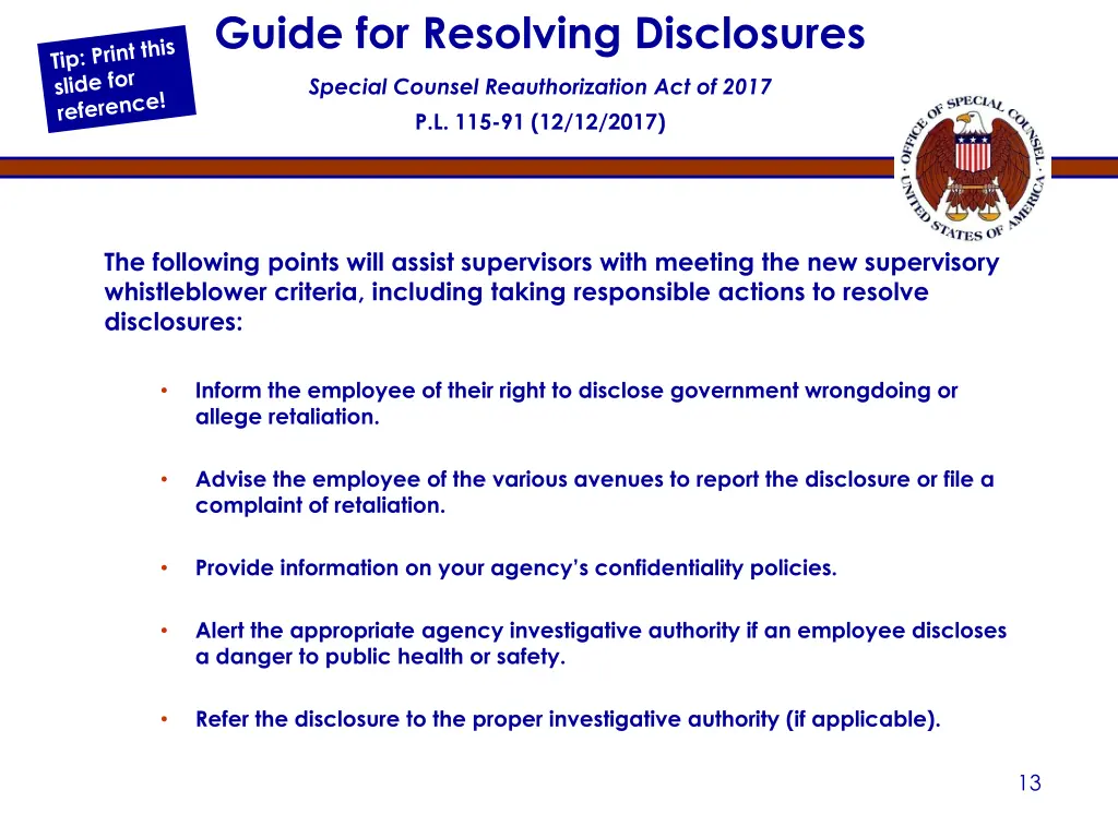 guide for resolving disclosures