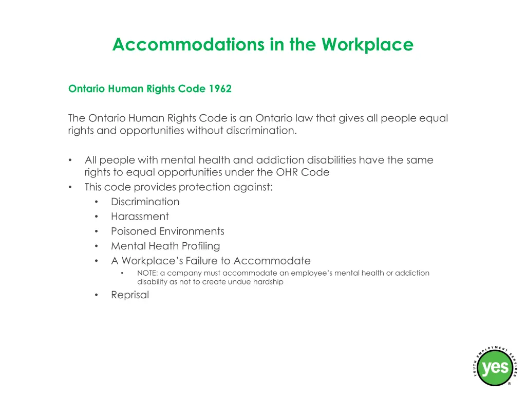 accommodations in the workplace