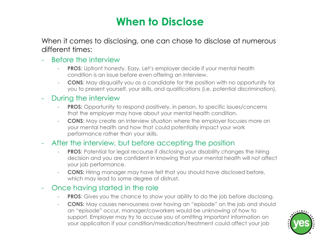 when to disclose