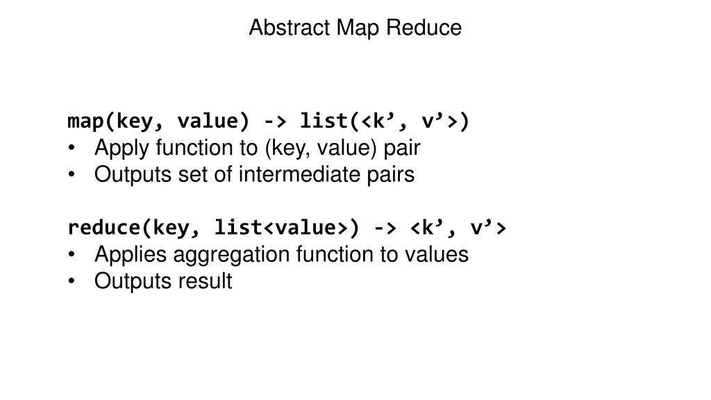 abstract map reduce