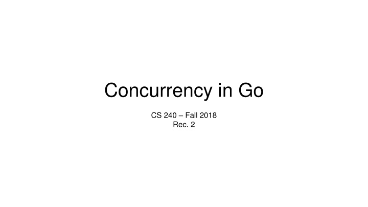 concurrency in go