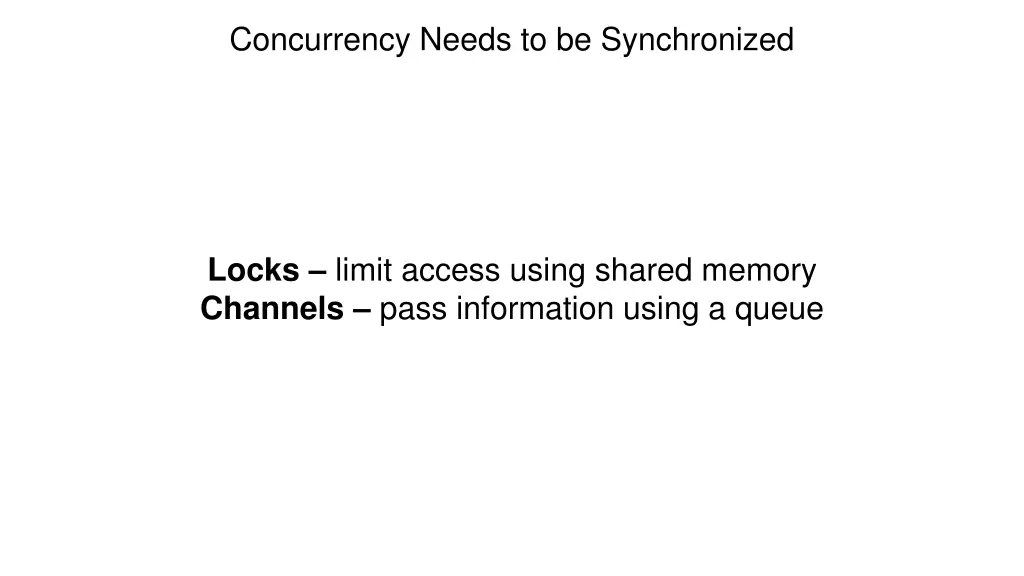 concurrency needs to be synchronized