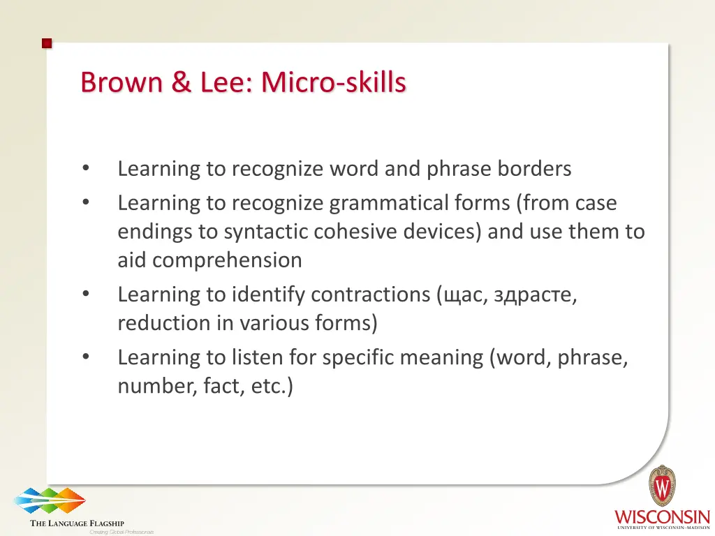 brown lee micro skills