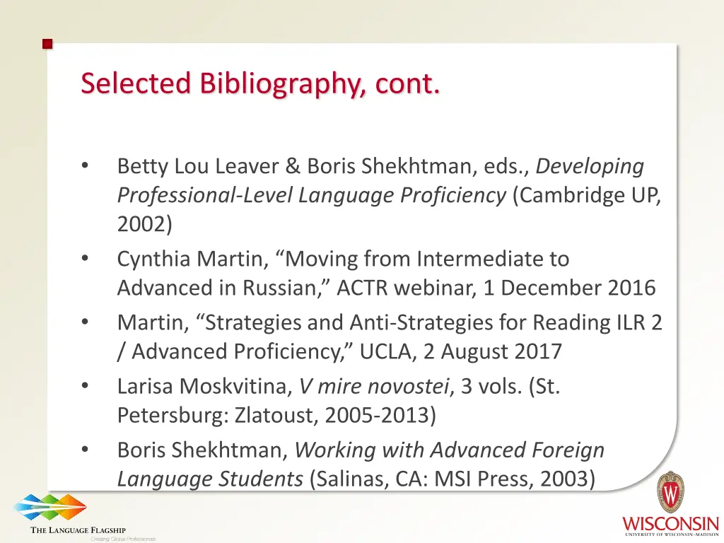 selected bibliography cont