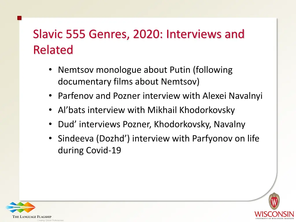 slavic 555 genres 2020 interviews and related