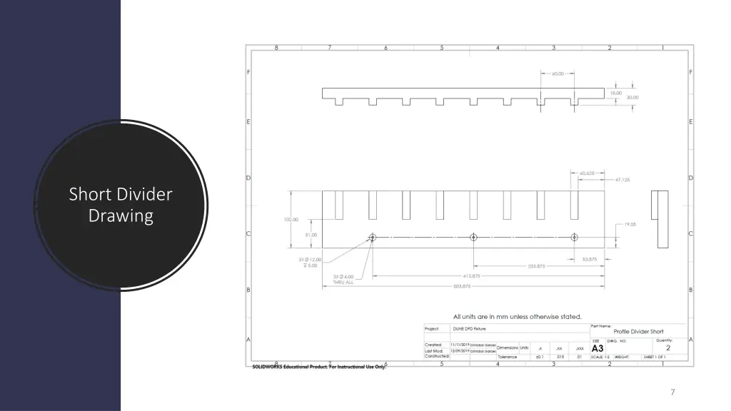 short divider drawing