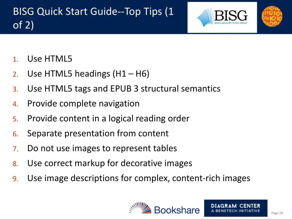 bisg quick start guide top tips 1 of 2