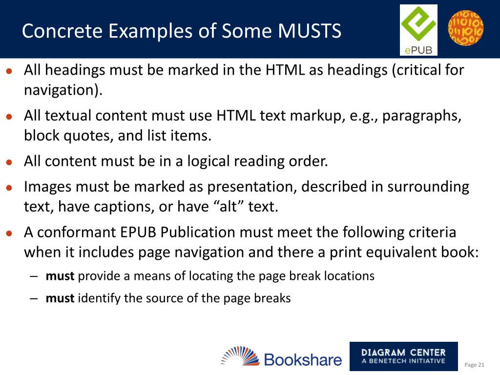 concrete examples of some musts