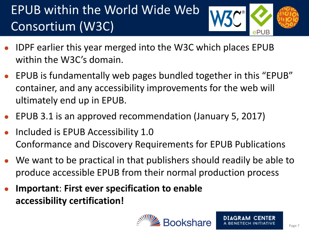 epub within the world wide web consortium w3c