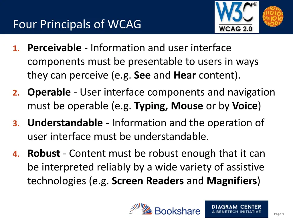 four principals of wcag