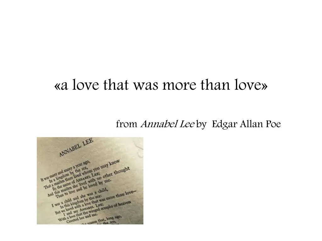 a love that was more than love