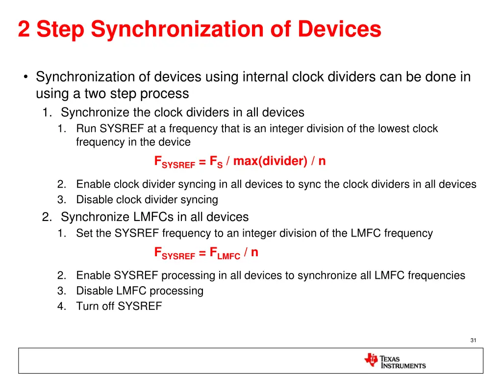 2 step synchronization of devices