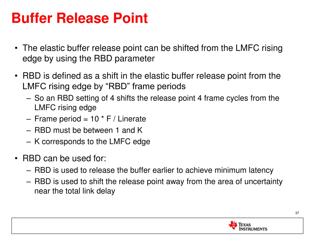 buffer release point