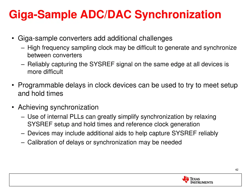 giga sample adc dac synchronization