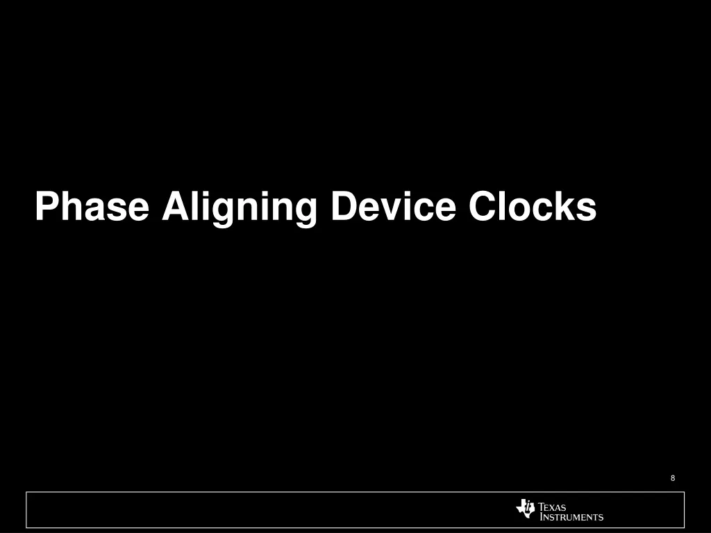 phase aligning device clocks