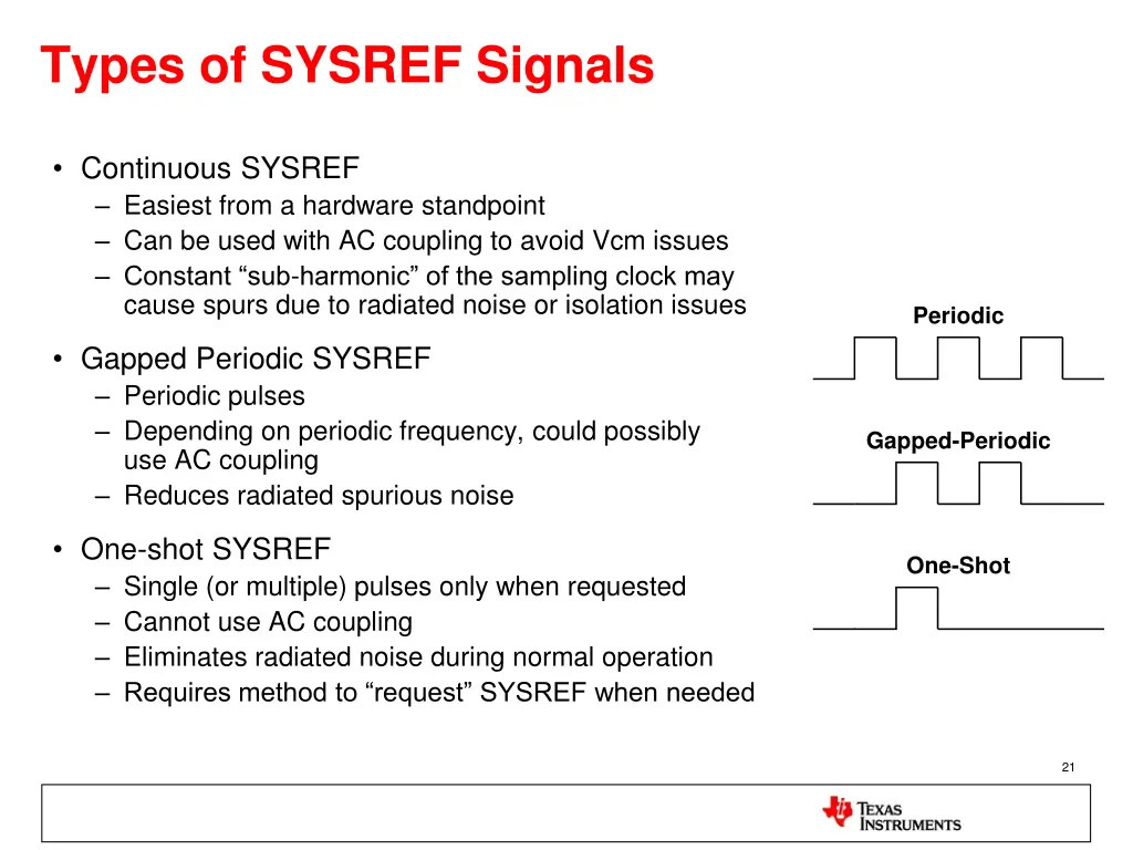 types of sysref signals