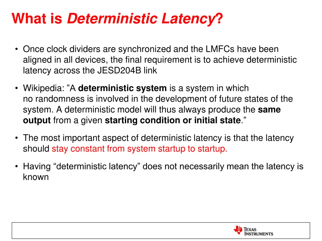 what is deterministic latency